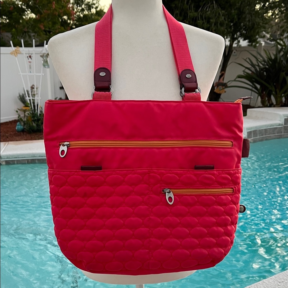 Mosey Gatitote Quilted Tote Bag Double Handle Lightweight Purse By Baggallini